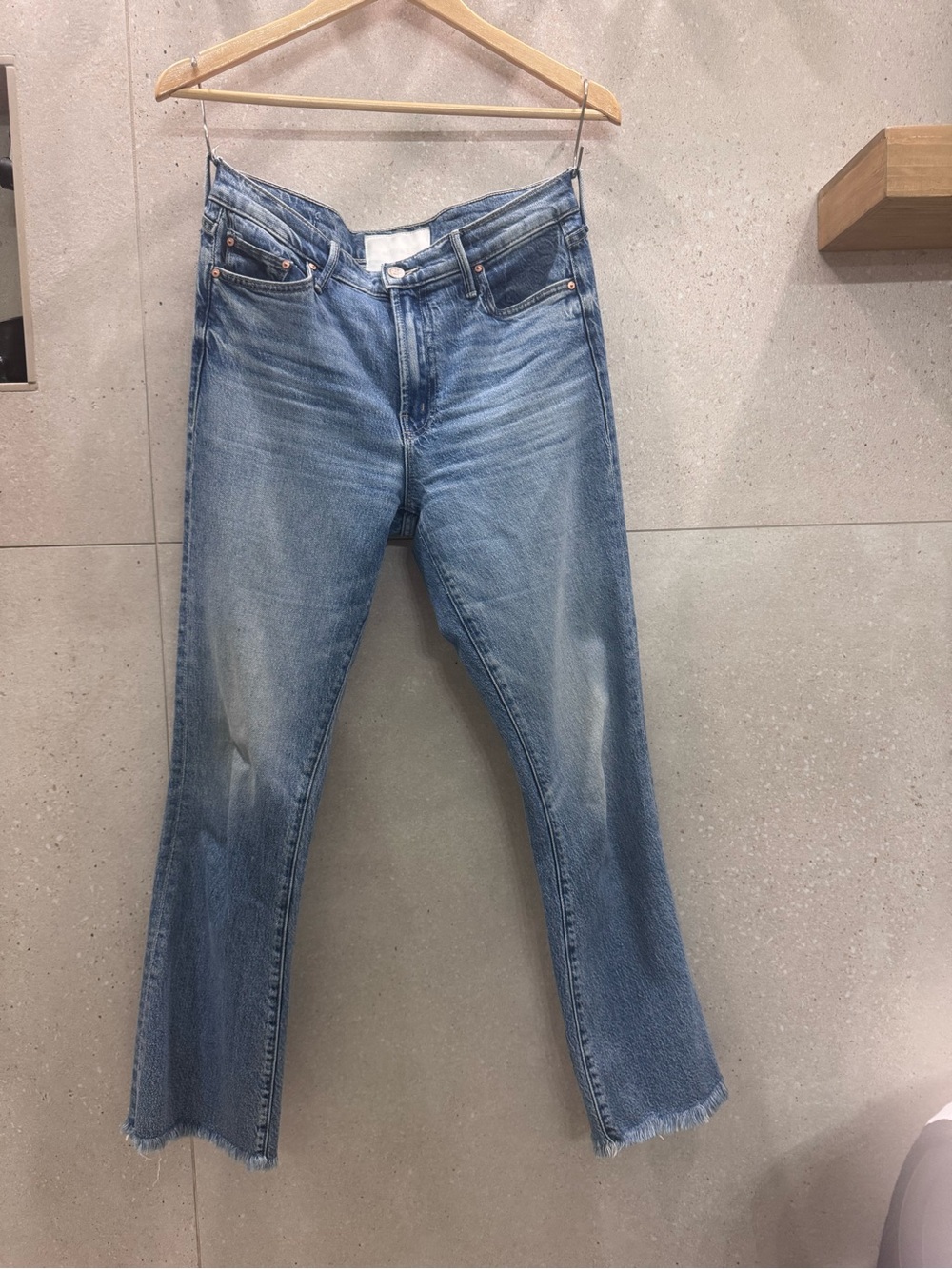 MOTHER Cropped High-Rise Light Blue Washed Jeans - Picture 2 of 6